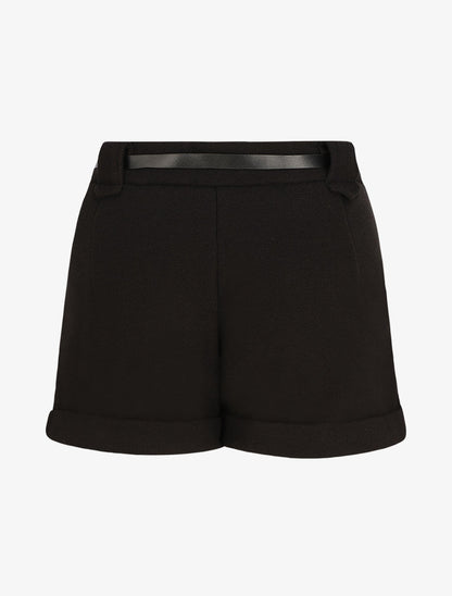 Short droit en feutrine - Noir - 2