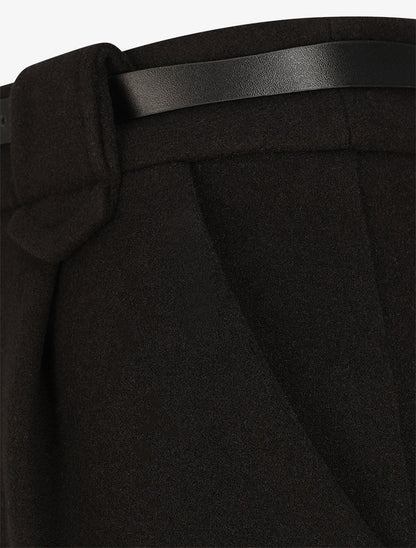 Short droit en feutrine - Noir - 3