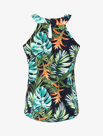 Top sans manches imprimé tropical - Vert - 2