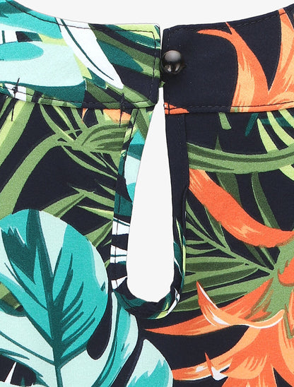Top sans manches imprimé tropical - Vert - 3