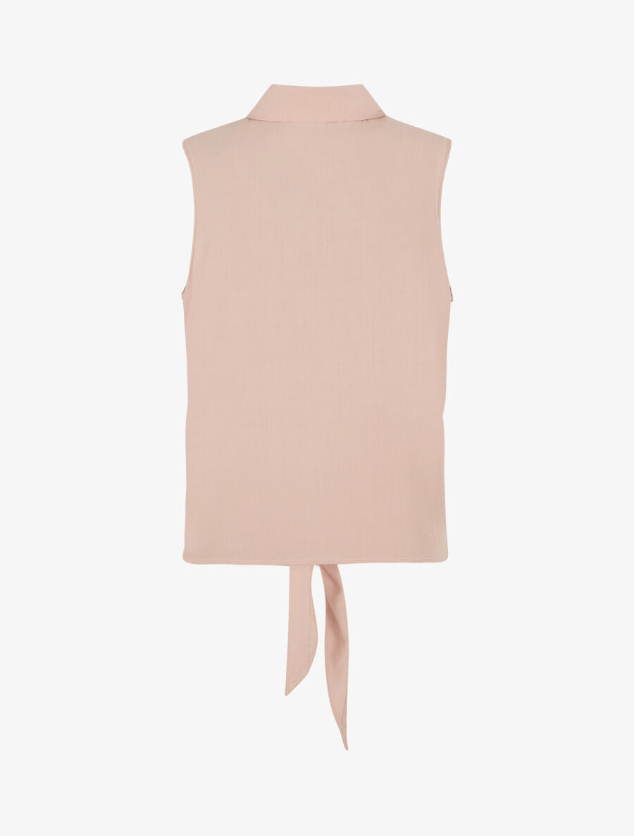 Top à nouer à détail chaînette - Rose pâle - 2