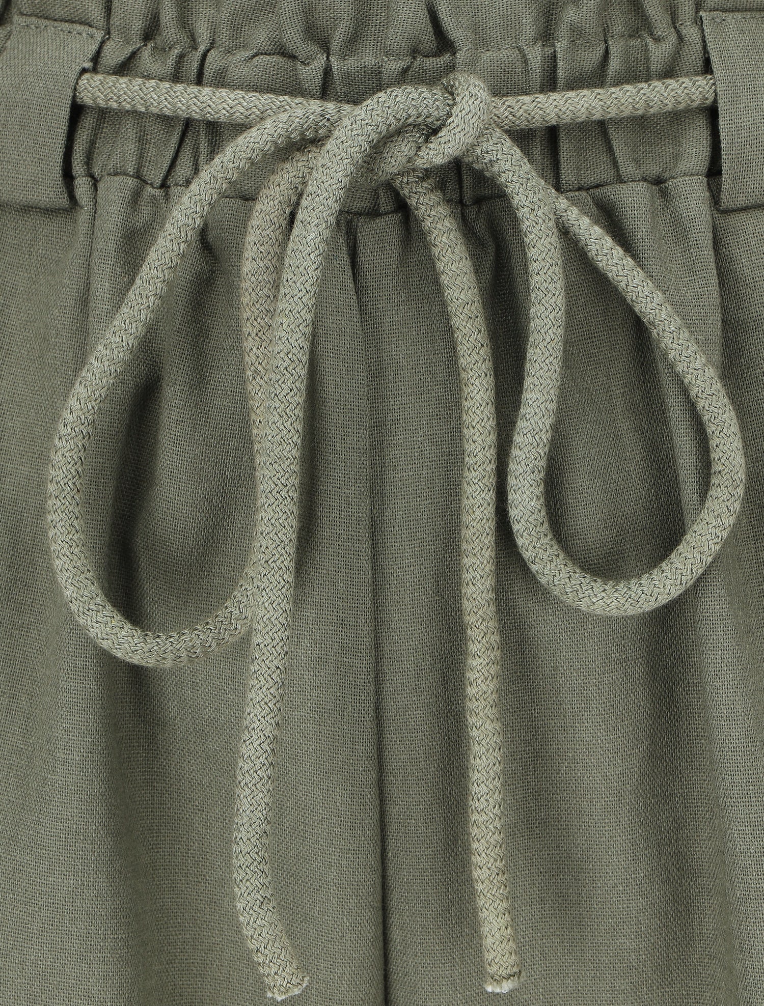 Pantalon élastiqué effet lin - Kaki - 3