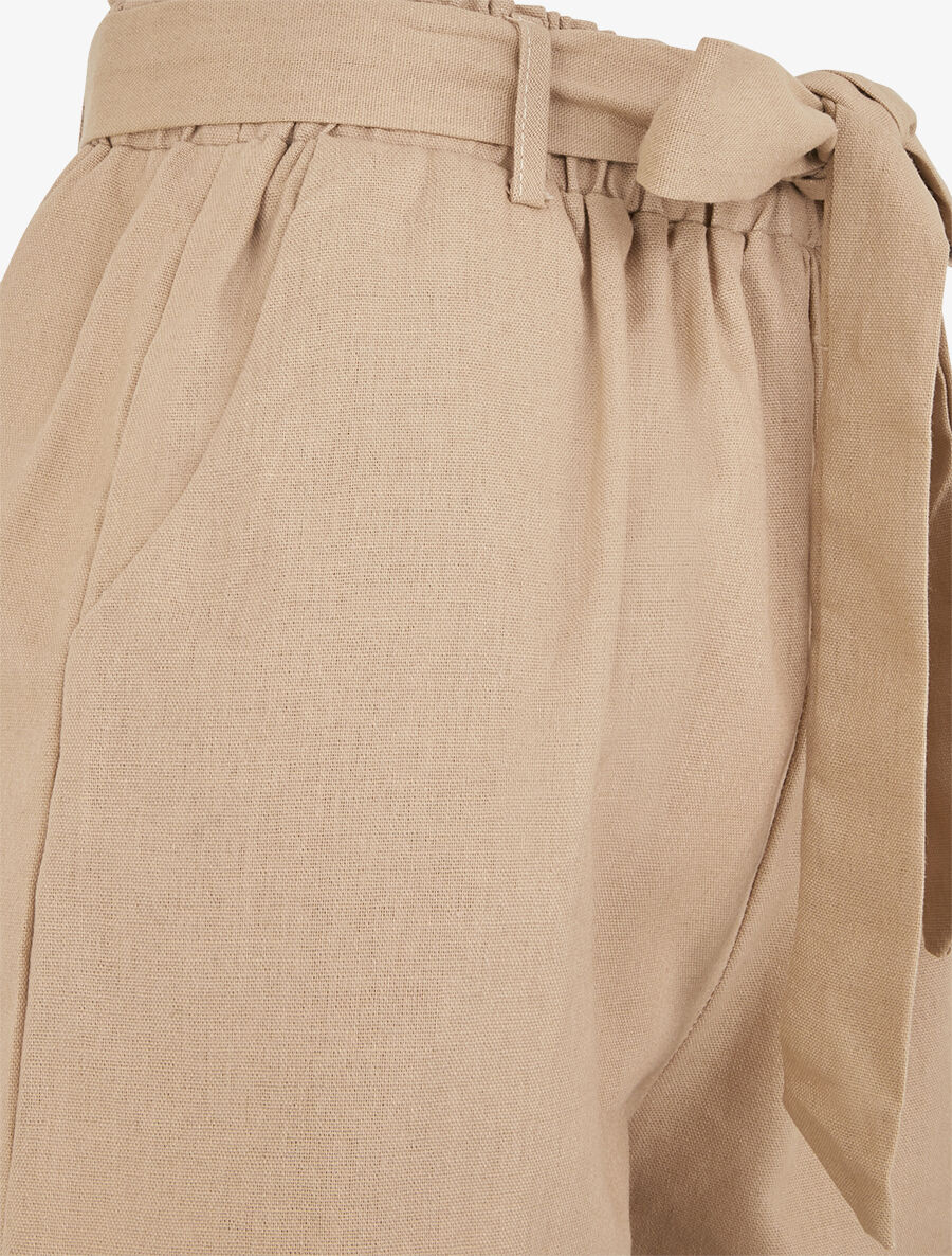 Short uni à revers - Beige - 3