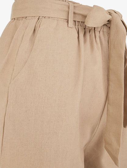 Short uni à revers - Beige - 3
