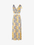 Robe imprimé mosaïque à nœuds aux épaules - Jaune - 1