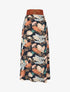 Jupe longue imprimé feuilles tropicales - Marine - 1