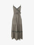 Robe longue unie élastiquée - Kaki - 1