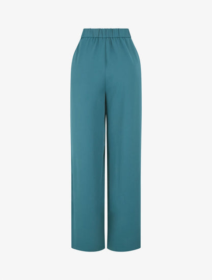 Pantalon ample à détail doré - Bleu canard - 2