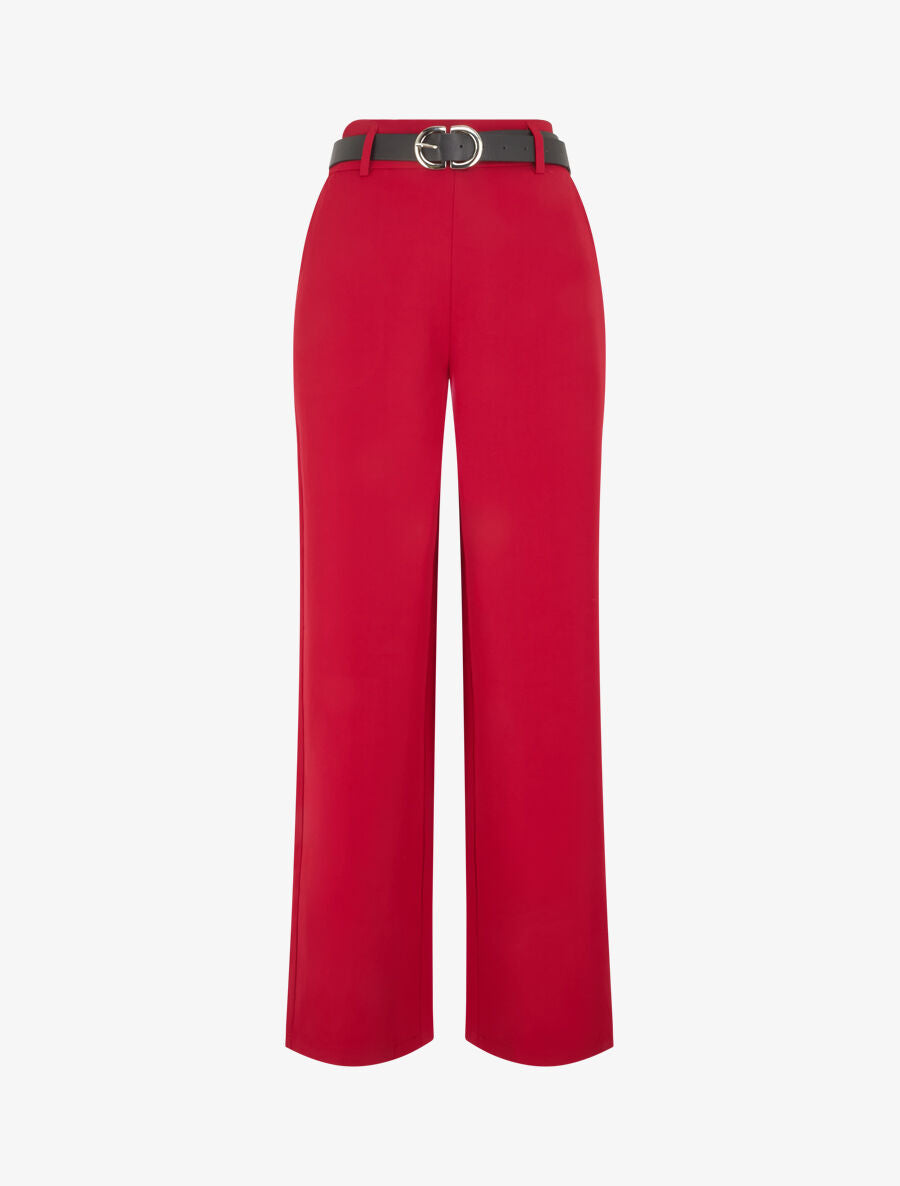 Pantalon ample à taille élastiquée - Lie de vin - 5