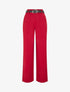 Pantalon ample à taille élastiquée - Lie de vin - 5