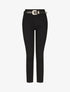 Pantalon coupe skinny à 2 boutons et ceinture - Noir - 1