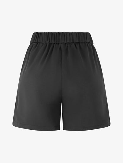 Short droit taille haute à boucle style noeud - Noir - 2