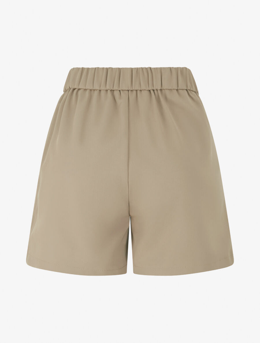 Short droit taille haute à boucle style noeud - Taupe - 2