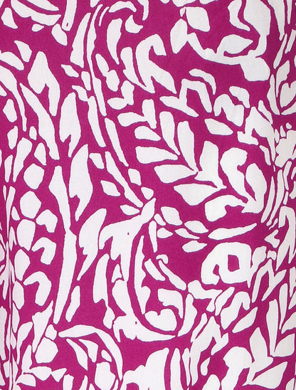 Pantalon fluide à imprimé foulard - Violine - 3