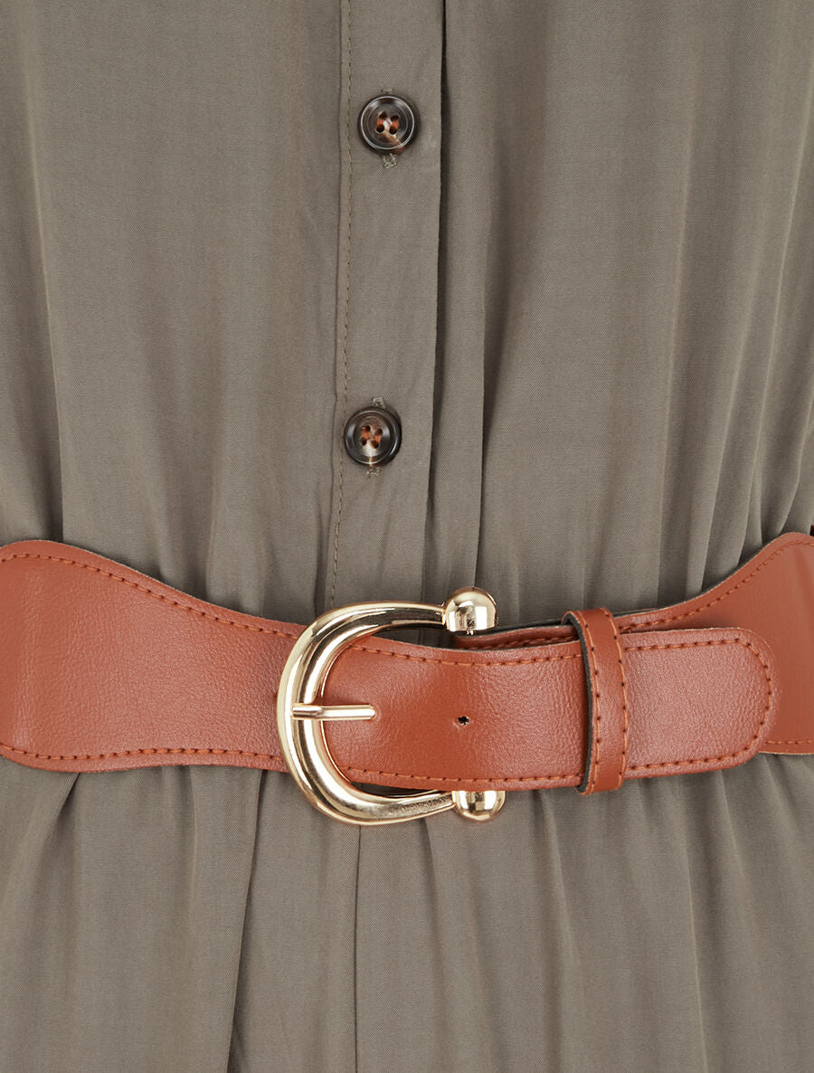 Combinaison ample sans manches unie - Kaki - 3