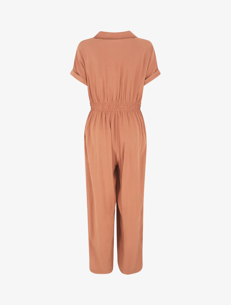 Combinaison ample style chemise manches courtes - Rouille - 2