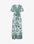 Robe imprimé fleuri à taille élastiquée - Vert - 1
