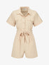 Combishort uni ceinturé - Beige - 1