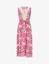 Robe longue à col à détail brodé - Fushia - 4