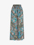 Pantalon fluide élastiqué imprimé foulard - Bleu canard - 4
