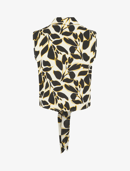 Chemise courte sans manches imprimé graphique - Noir - 2