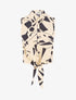 Chemise courte sans manches imprimé abstrait - Beige - 1