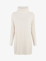 Pull ample col roulé et anneaux - Crème - 1