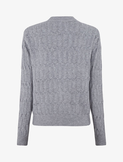 Pull droit uni à col V - Gris - 2