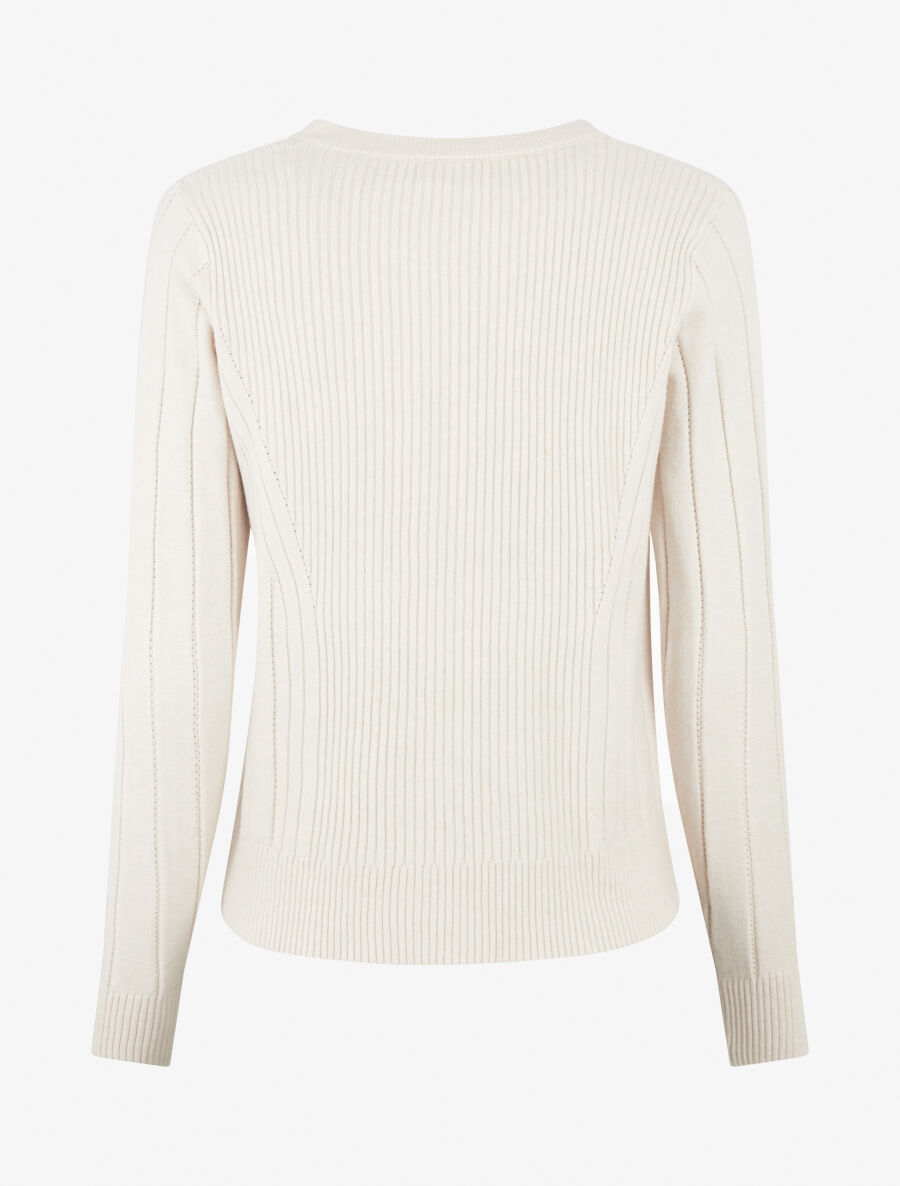 Gilet côtelé ajusté à zip - Crème - 2