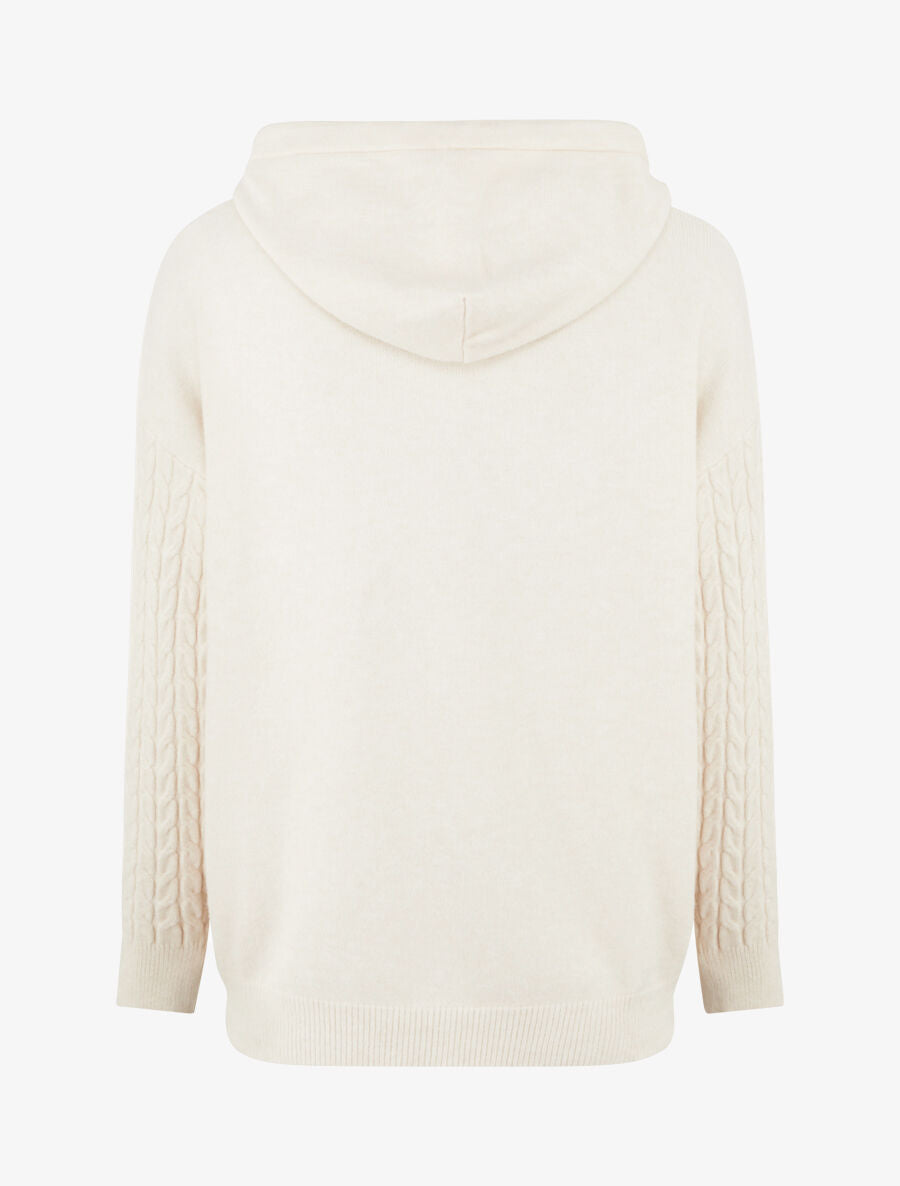 Pull à capuche coupe droite - Crème - 2