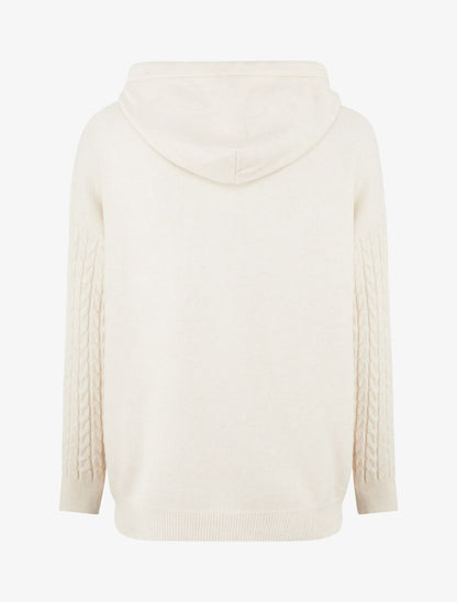 Pull à capuche coupe droite - Crème - 2