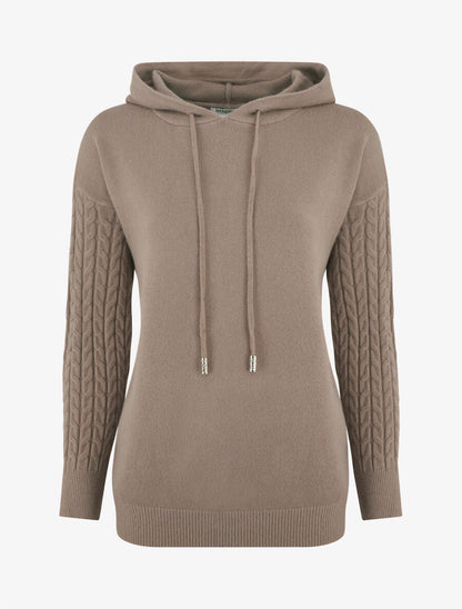 Pull à capuche coupe droite - Taupe - 1