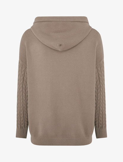 Pull à capuche coupe droite - Taupe - 2