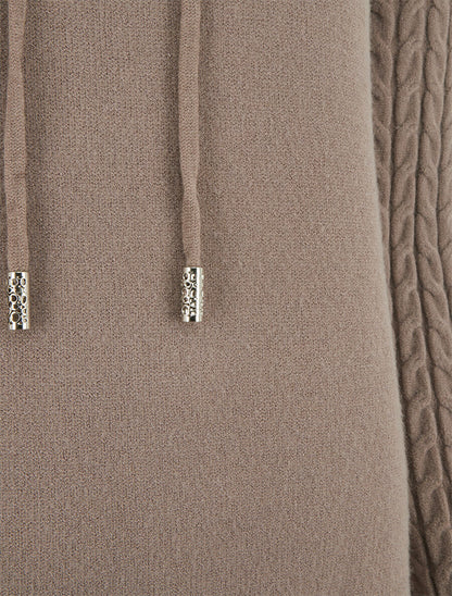 Pull à capuche coupe droite - Taupe - 3