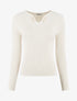 Pull côtelé ajusté à col bijoux - Écru - 5