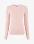 Pull droit en maille tressée et noeud au dos - Rose - 5