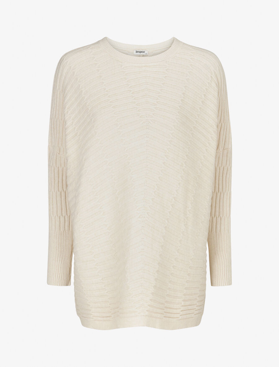 Pull uni à manches longues chauves-souris - Blanc - 1