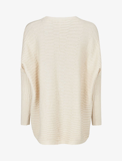 Pull uni à manches longues chauves-souris - Blanc - 2