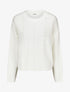 Pull droit uni en maille fantaisie - Blanc - 1