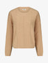 Pull droit uni en maille fantaisie - Taupe - 4