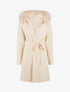 Gilet long uni à capuche - Beige - 1