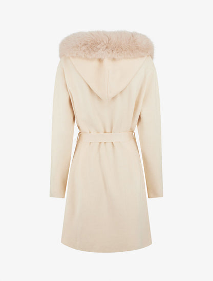 Gilet long uni à capuche - Beige - 2