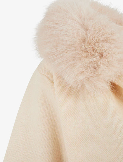 Gilet long uni à capuche - Beige - 3