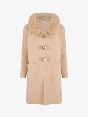 Gilet long uni à boutons à bascule - Taupe - 4