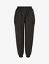 Pantalon fluide uni à bords élastiqués - Noir - 1