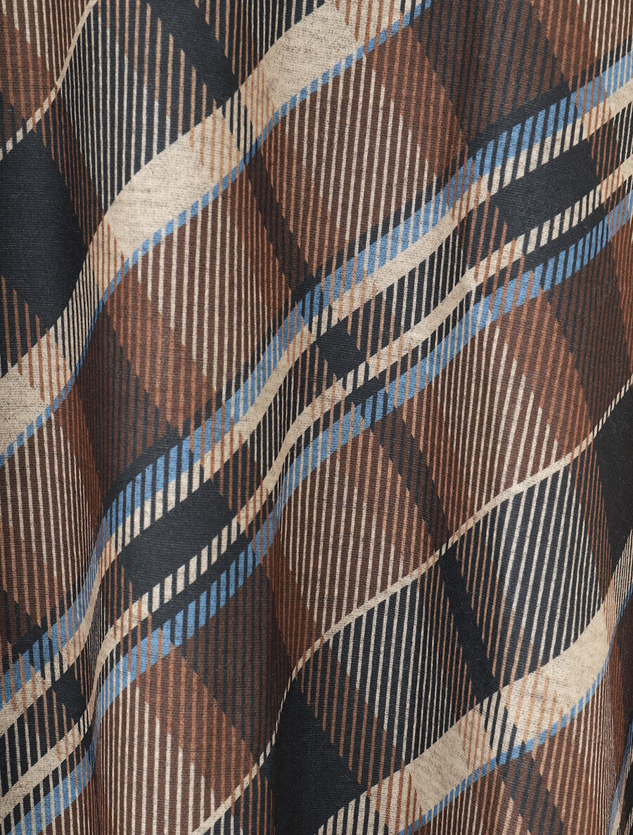 Jupe trapèze à carreaux - Marron - 3