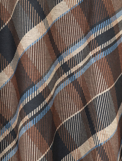 Jupe trapèze à carreaux - Marron - 3