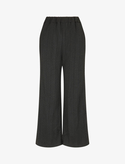 Pantalon en maille stylisée - Noir - 1