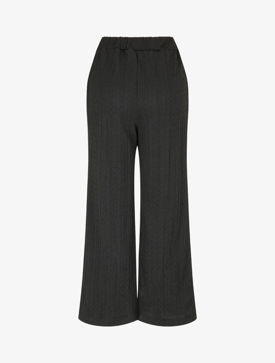 Pantalon en maille stylisée - Noir - 2