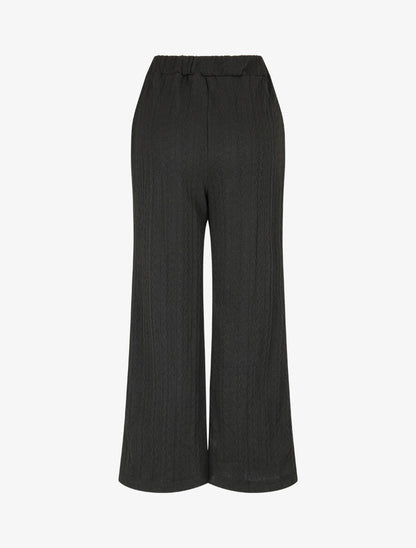 Pantalon en maille stylisée - Noir - 2